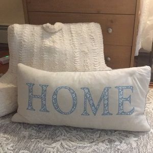 Large Decorative Pillow: 1950s inspired soft blue